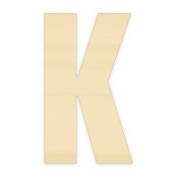 Holzbuchstabe K zum Bemalen – Typ 6, 10 cm hoch