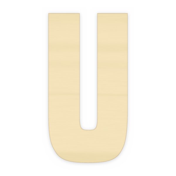 Holzbuchstabe U zum Bemalen – Typ 6, 10 cm hoch