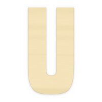 Holzbuchstabe U zum Bemalen – Typ 6, 10 cm hoch