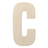 Holzbuchstabe C zum Bemalen – Typ 6, 15 cm hoch