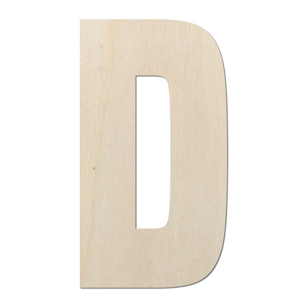 Holzbuchstabe D zum Bemalen – Typ 6, 15 cm hoch