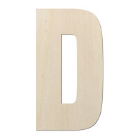 Holzbuchstabe D zum Bemalen – Typ 6, 15 cm hoch