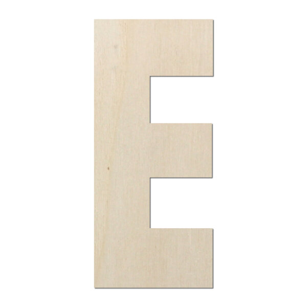 Holzbuchstabe E zum Bemalen – Typ 6, 15 cm hoch