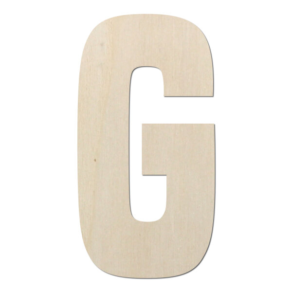 Holzbuchstabe G zum Bemalen – Typ 6, 15 cm hoch