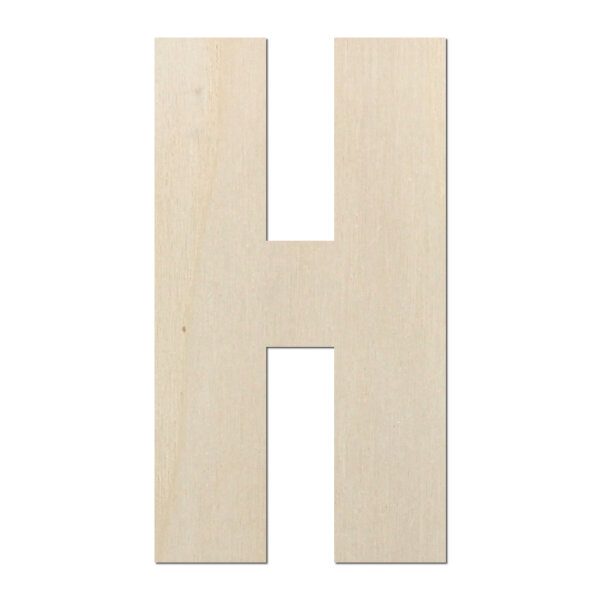 Holzbuchstabe H zum Bemalen – Typ 6, 15 cm hoch
