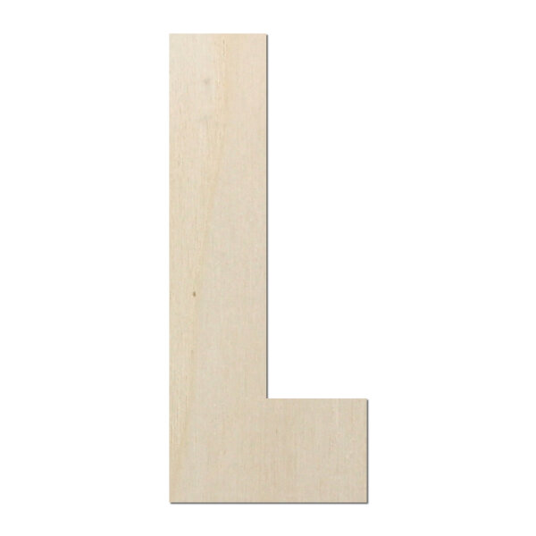 Holzbuchstabe L zum Bemalen – Typ 6, 15 cm hoch