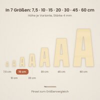 Holzbuchstabe M zum Bemalen – Typ 6, 15 cm hoch
