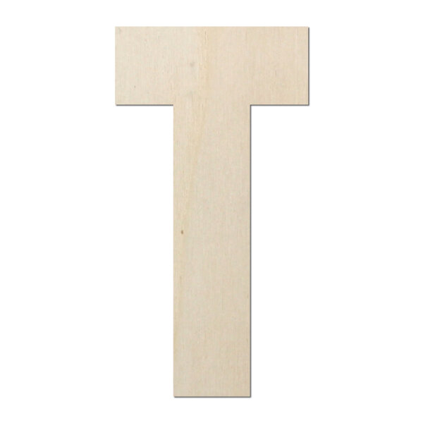 Holzbuchstabe T zum Bemalen – Typ 6, 15 cm hoch