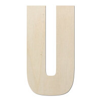 Holzbuchstabe U zum Bemalen – Typ 6, 15 cm hoch