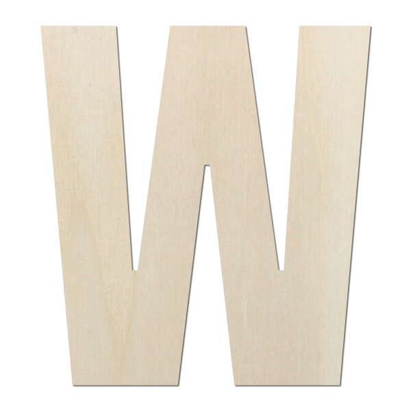 Holzbuchstabe W zum Bemalen – Typ 6, 15 cm hoch