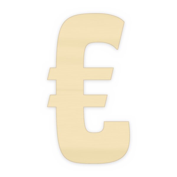 Euro-Zeichen € aus Holz zum Bemalen – Typ 6, 15 cm hoch