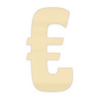 Euro-Zeichen € aus Holz zum Bemalen – Typ 6, 15 cm hoch
