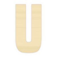 Holzbuchstabe U zum Bemalen – Typ 6, 20 cm hoch