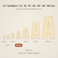 Holzbuchstabe U zum Bemalen – Typ 6, 20 cm hoch