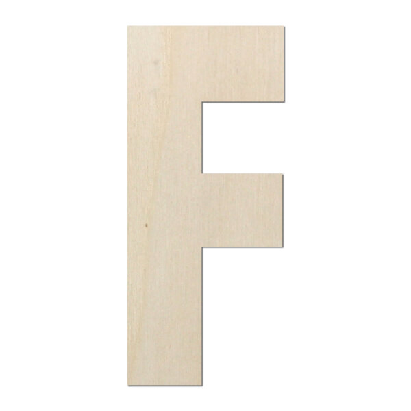 Holzbuchstabe F zum Bemalen – Typ 6, 45 cm hoch