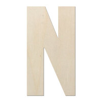 Holzbuchstabe N zum Bemalen – Typ 6, 45 cm hoch