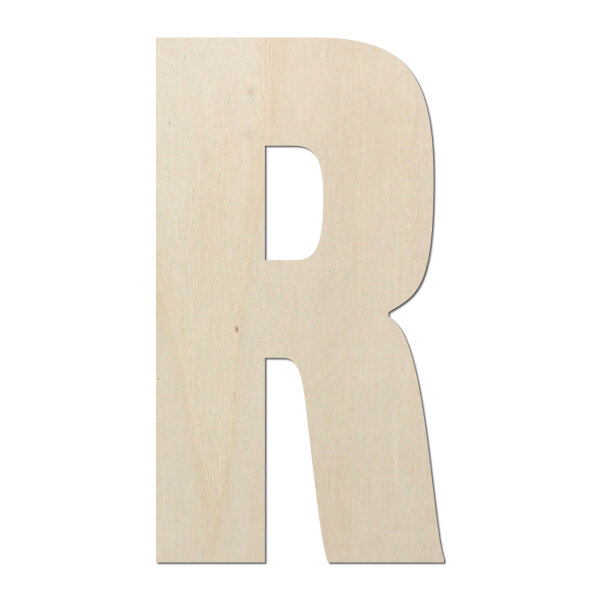 Holzbuchstabe R zum Bemalen – Typ 6, 45 cm hoch