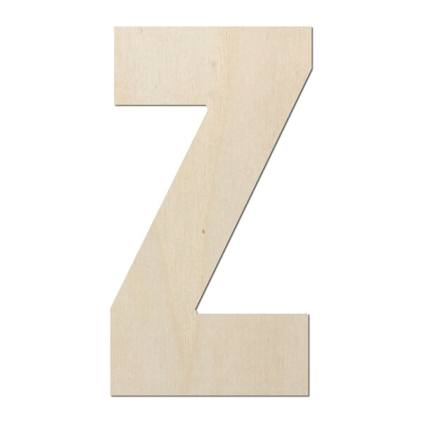 Holzbuchstabe Z zum Bemalen – Typ 6, 45 cm hoch