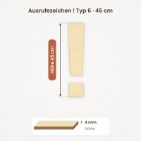 Ausrufezeichen ! aus Holz zum Bemalen – Typ 6, 45 cm hoch