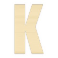 Holzbuchstabe K zum Bemalen – Typ 6, 60 cm hoch