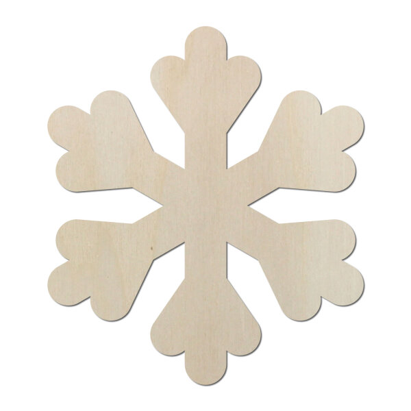 Schneeflocke aus Holz zum Bemalen – 3er-Set, je 20 cm, 4 mm stark