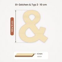 Und-Zeichen & aus Holz zum Bemalen – Typ 2, 10 cm hoch