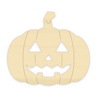 Halloween Kürbis mit Gesicht aus Holz zum Bemalen,...