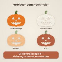 Halloween Kürbis mit Gesicht aus Holz zum Bemalen, Pappelsperrholz 4 mm