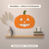 Halloween Kürbis mit Gesicht aus Holz zum Bemalen, Pappelsperrholz 4 mm