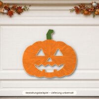 Halloween Kürbis mit Gesicht aus Holz zum Bemalen, Pappelsperrholz 4 mm