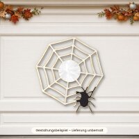 Halloween Spinnennetz mit Spinne aus Holz zum Bemalen, Pappelsperrholz 4 mm