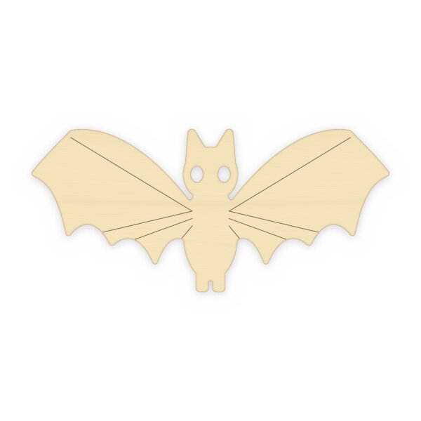 Halloween Fledermaus aus Holz zum Bemalen, Pappelsperrholz 4 mm