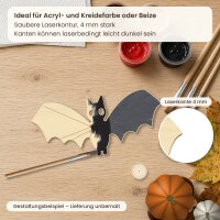 Halloween Fledermaus aus Holz zum Bemalen, Pappelsperrholz 4 mm