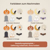 Halloween Mix-Set aus Holz zum Bemalen – 6 Motive, Pappelsperrholz 4 mm