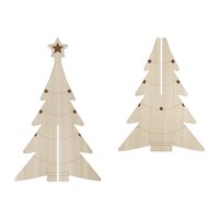 Steck-Tannenbaum aus Holz zum Aufstellen – 15, 25 oder 35 cm, Pappelsperrholz 4 mm