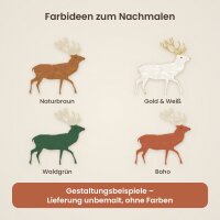 Hirsch aus Holz zum Bemalen – Winter-Waldtiere, Pappelsperrholz 4 mm