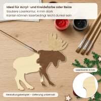 Elch aus Holz zum Bemalen – Winter-Waldtiere, Pappelsperrholz 4 mm