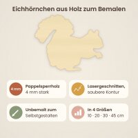 Eichhörnchen aus Holz zum Bemalen – Winter-Waldtiere, Pappelsperrholz 4 mm