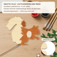 Eichhörnchen aus Holz zum Bemalen – Winter-Waldtiere, Pappelsperrholz 4 mm