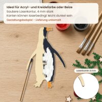 Pinguin aus Holz zum Bemalen – Winter-Waldtiere, Pappelsperrholz 4 mm
