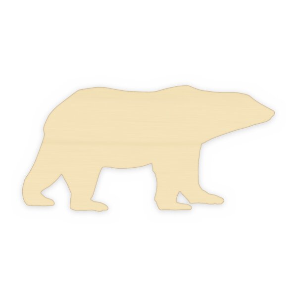 Eisbär aus Holz zum Bemalen – Winter-Waldtiere, Pappelsperrholz 4 mm