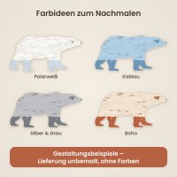 Eisbär aus Holz zum Bemalen – Winter-Waldtiere, Pappelsperrholz 4 mm