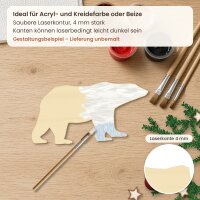Eisbär aus Holz zum Bemalen – Winter-Waldtiere, Pappelsperrholz 4 mm