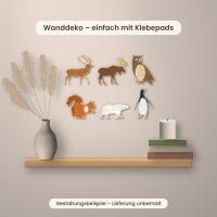 Winter-Waldtiere Mix-Set aus Holz zum Bemalen – 6 Tiere, Pappelsperrholz 4 mm