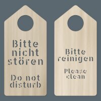 Türhänger aus Holz „Ferienwohnung zweisprachig“ zum Bemalen – 4er-Set oder einzeln, Pappelsperrholz 4 mm