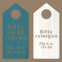 Türhänger aus Holz „Ferienwohnung zweisprachig“ zum Bemalen – 4er-Set oder einzeln, Pappelsperrholz 4 mm