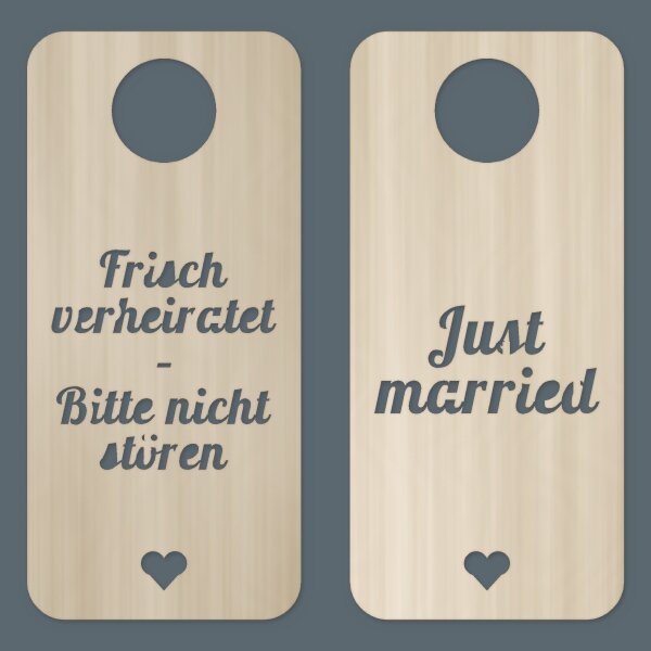 Türhänger aus Holz „Hochzeit“ zum Bemalen – 2er-Set oder einzeln, Pappelsperrholz 4 mm