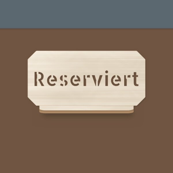 Aufsteller „Reserviert“ aus Holz mit Steckfuß – Tischschild im Retro-Hotelstil, Pappelsperrholz 4 mm