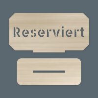 Aufsteller „Reserviert“ aus Holz mit Steckfuß – Tischschild im Retro-Hotelstil, Pappelsperrholz 4 mm