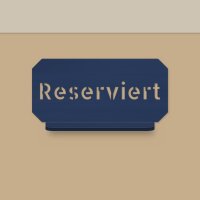 Aufsteller „Reserviert“ aus Holz mit Steckfuß – Tischschild im Retro-Hotelstil, Pappelsperrholz 4 mm